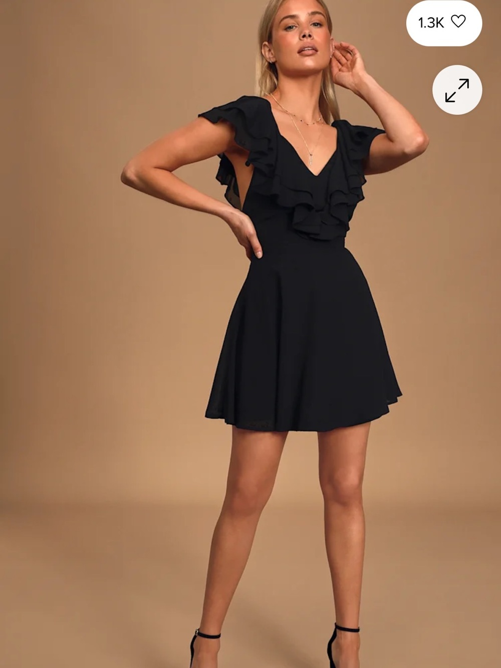 Lulu's True Affection Black Ruffled Skater Dress